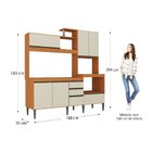 Cozinha Alice Compacta 8 Portas 2 Gavetas Nicho Para Forno E