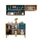 Cozinha Amanda 3 Peças Com Nicho 6 Portas 2 Gavetas Cinamomo/