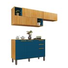 Cozinha Amanda 3 Peças Com Nicho 6 Portas 2 Gavetas Cinamomo/