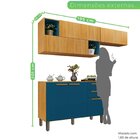 Cozinha Amanda 3 Peças Com Nicho 6 Portas 2 Gavetas Cinamomo/