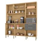 Cozinha Ambiente Ferrara 6 Portas E 2 Gavetas Freijó Gris - K