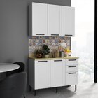 Cozinha Americana 120cm 2 Peças, 5 Portas E 3 Gavetas Branco