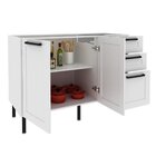 Cozinha Americana 120cm 2 Peças, 5 Portas E 3 Gavetas Branco