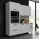 Cozinha Americana 190cm 4 Peças, 6 Portas E 5 Gavetas Branco