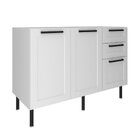 Cozinha Americana 200cm 4 Peças, 6 Portas E 3 Gavetas Branco