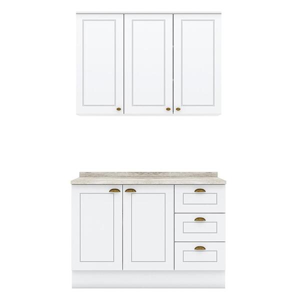 Cozinha Americana 2 Peças Com Tampo Calcare - Móveis Henn