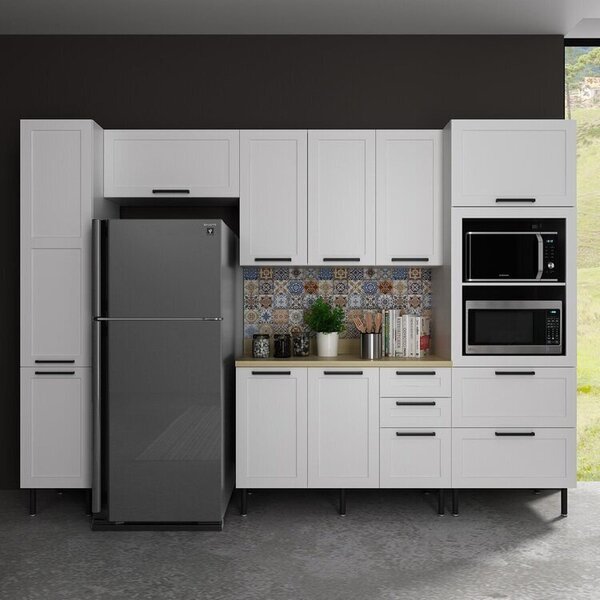 Cozinha Americana 6 Peças 9 Portas E 5 Gavetas Branco