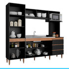 Cozinha Americana Completa Vitória Com Bancada Ilha E 2 Banqu