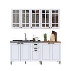 Cozinha Americana Modulada 4 Peças Com Vidro Reflecta Paris B