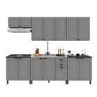 Cozinha Americana Modulada 6 Peças Balcão Sem Tampo Paris Chu