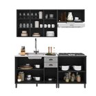 Cozinha Americana Modulada Balcão 120cm Para Pia Sem Tampo Ba