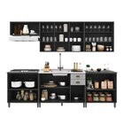 Cozinha Americana Modulada Compacta 6 Peças Aéreo Com Vidros