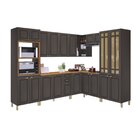 Cozinha Americana Modulada De Canto Reto Torre Quente Cristal