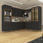 Cozinha Americana Modulada De Canto Reto Torre Quente Cristal