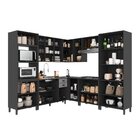 Cozinha Americana Modulada De Canto Reto Torre Quente Cristal