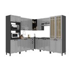 Cozinha Americana Modulada De Canto Reto Torre Quente Cristal