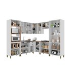 Cozinha Americana Modulada De Canto Reto Torre Quente Cristal