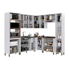 Cozinha Americana Modulada De Canto Torre Quente Vidros Refle