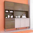 Cozinha Anita 0284 7 Portas C/ Tampo – Genialflex - Castanho