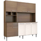 Cozinha Anita 0284 7 Portas C/ Tampo – Genialflex - Castanho