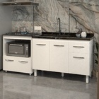 Cozinha Armário Balcão Gabinete De Pia Aline 120 Cm E Balcão