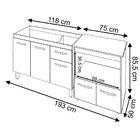 Cozinha Armário Balcão Gabinete De Pia Aline 120 Cm E Balcão
