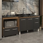 Cozinha Armário Balcão Gabinete De Pia Aline 120 Cm E Balcão