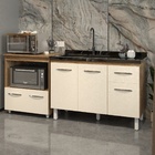 Cozinha Armário Balcão Gabinete De Pia Aline 120 Cm E Balcão