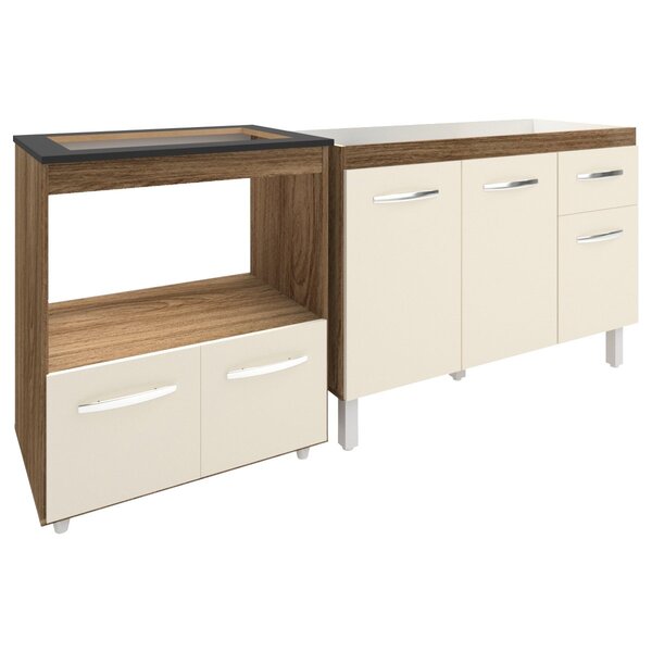 Cozinha Armário Balcão Gabinete De Pia Aline 120 Cm E Balcão