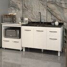 Cozinha Armário Balcão Gabinete De Pia Aline 120 Cm E Balcão