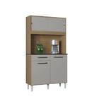 Cozinha Armário Kit Compacto Grazi 4 Portas 90cm - Damasco/of