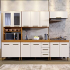 Cozinha Atenas Com Vidro Reflecta 12 Portas 3 Gavetas E Balcã