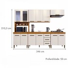 Cozinha Atenas Com Vidro Reflecta 12 Portas 3 Gavetas E Balcã