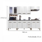 Cozinha Atenas Com Vidro Reflecta 12 Portas 3 Gavetas E Balcã