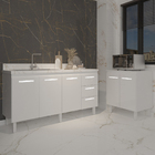 Cozinha Balcão Armário Gabinete De Pia 150 Cm Deise E Balcão