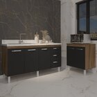 Cozinha Balcão Armário Gabinete De Pia 150 Cm Deise E Balcão