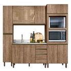 Cozinha Blumenau Sem Tampo 10 Portas Amêndoa Carvalho Tana De