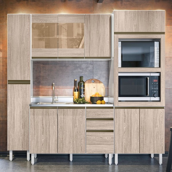 Cozinha Blumenau Sem Tampo 10 Portas Branco Arezzo Tana Decor