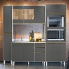 Cozinha Blumenau Sem Tampo 10 Portas Branco Chumbo Tana Decor