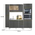 Cozinha Blumenau Sem Tampo 10 Portas Branco Chumbo Tana Decor