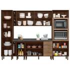 Cozinha Camilla Com Adega E Tampo 25mm 11 Portas Amêndoa Carv