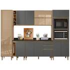 Cozinha Camilla Com Adega E Tampo 25mm 11 Portas Carvalho Chu