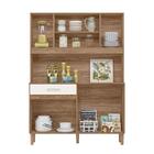 Cozinha Catar 120 7 Portas 1 Gaveta Carvalho Rústico/off Whit