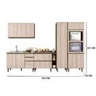 Cozinha Charles Com Tampo Cooktop 25mm 10 Portas Amêndoa Arez