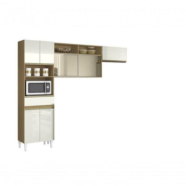 Cozinha Clara Com Vidro Reflex Atacama/off White - Aramóveis