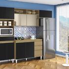 Cozinha Clara Vidro Reflex Com Balcão E Tampo Atacama/preto F