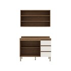 Cozinha Clássica Aéreo Com Nicho 120cm Balcão 120cm E Tampo É