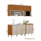 Cozinha Com Armário Aéreo Porta Em Ripado 4 Peças Nature Off