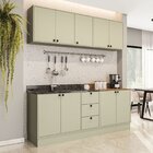 Cozinha Com Rodapé 4 Peças Rubi Yescasa Verde Oliva