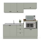 Cozinha Com Rodapé 4 Peças Rubi Yescasa Verde Oliva